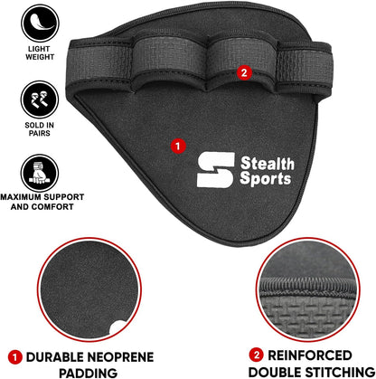 Stealth Sports Weight Lifting Gym Grip Pads Prevents Callus Tears - Non-Slip Neoprene Pull Up Bar Pads Substitute of Training Gloves – Calisthenics Fitness Weightlifting Grip Gloves