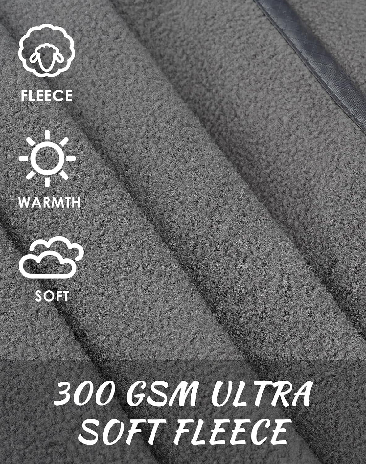 DUKUSEEK Waterproof Blanket Outdoor, Hooded Blanket Poncho - Large (79x56), Portable, Windproof Fleece Blankets for Cold Weather Camping, Picnic, Sports, Boat, Dogs, Festivals, Car, Emergency