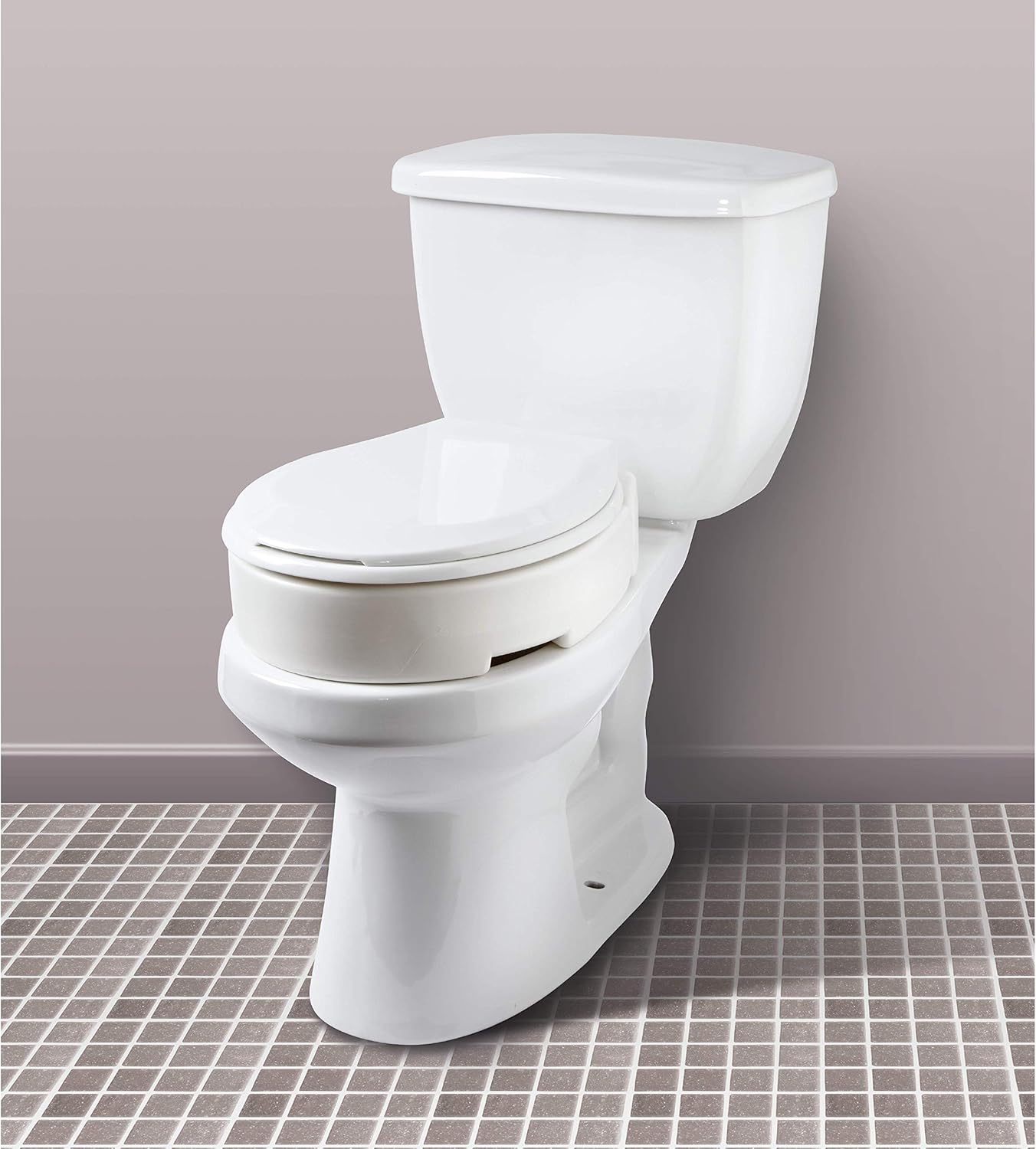 Carex Health Brands Hinged Toilet Seat Riser, Round