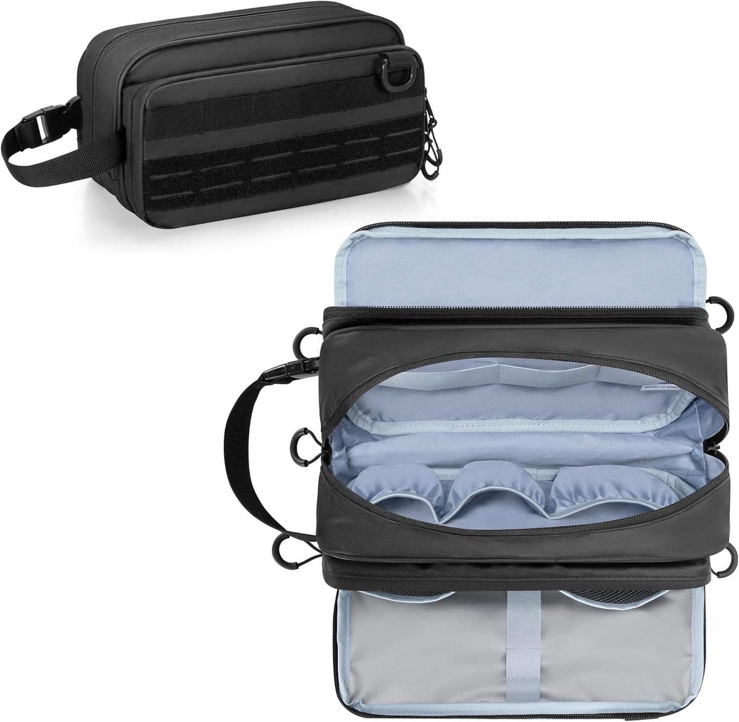 Prokva Men's Toiletry Bag, Tactical Hygiene Bag, Shaving Kit, Toiletry Bag, Large Capacity Toiletry Bag, Black