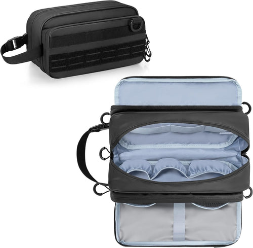 Prokva Men's Toiletry Bag, Tactical Hygiene Bag, Shaving Kit, Toiletry Bag, Large Capacity Toiletry Bag, Black