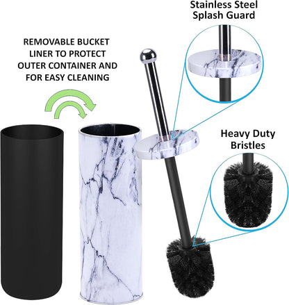 Deep & Sturdy Toilet Bowl Brush with Holder - Durable Scrubbing - Toilet Cleaners - Household Essentials - Silicone Brush - Bathroom Cleaner - Cleaning Supplies - Household Supplies, White