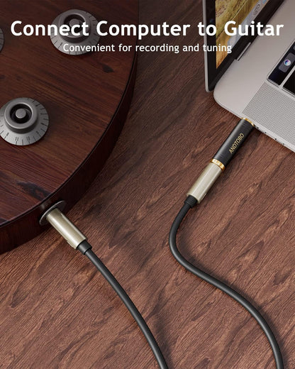 ANDTOBO 1/4'' to 3.5mm Stereo Pure Copper Headphone Adapter, 1/8'' Plug Male to 1/4''（6.35 mm） Jack Female Stereo Adapter for Headphone, Amp Adapter, Black 1-Pack