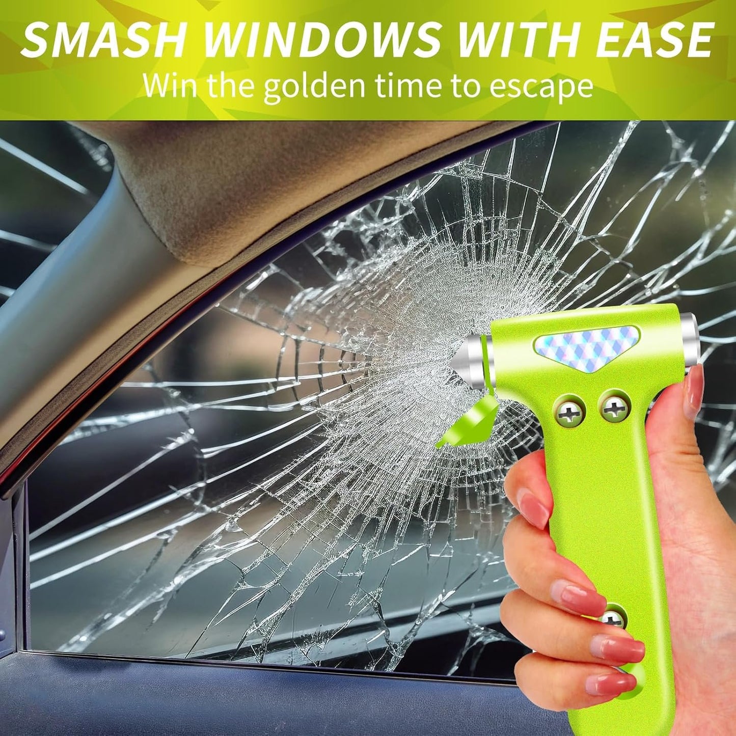 COFSODI 2PCS Safe Hammer Car Window Breaker Tool. Seat Belt Cutter and Glass Breaker. Car Necessities SafetyHammer Glass Breaker. Window Punch Tool in Car Emergency Kit. Compact Car Escape Tool.