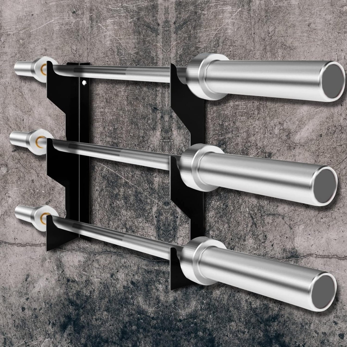 Luwint Olympic Barbell Wall Rack, 3 Bar Storage, 1 Pair