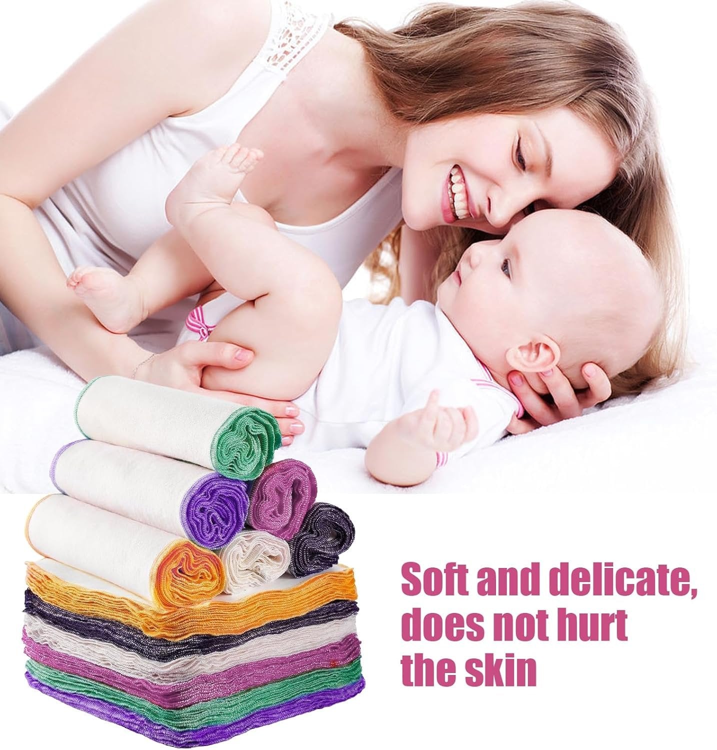 100 Pack Flannel Cloth Baby Wipes with Dispenser Reusable Baby Wipes Washable Natural Soft and Skin-Friendly Cloth Wipes Reusable Tissues Hand Washcloth for Cloth Diapers 8x8 Inch