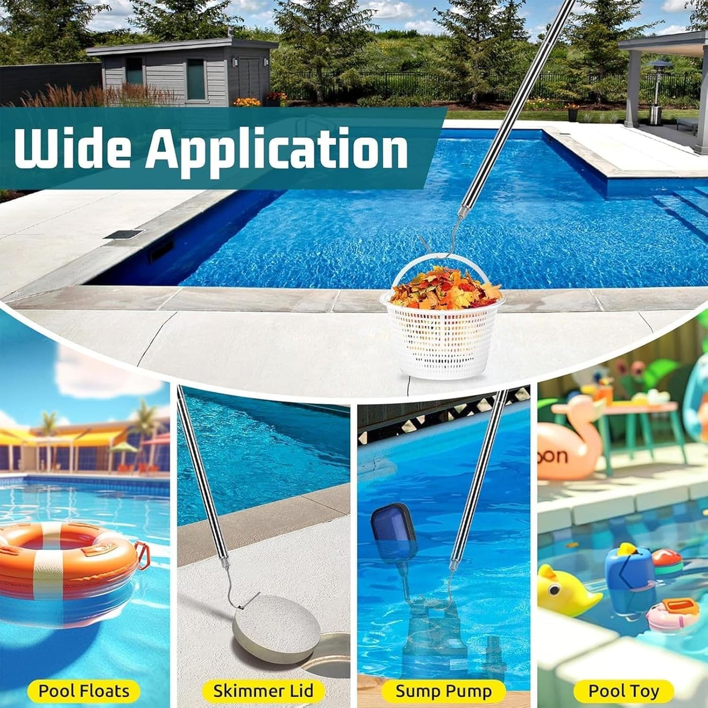 zwxqe Pool Robot Retrieval Hook, Robotic Cleaner Accessories, Telescopic Pool Pole, Pool Cleaning Essentials, Outdoor Grabbing Tool, Robotic Cleaner Tool, Sturdy Telescopic Hook