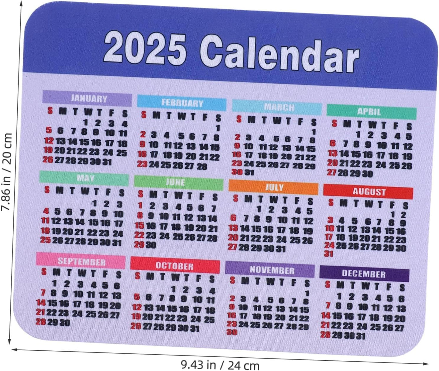 Veemoon Calendar Mouse Pad Non Slip Rubber Base for Office Home Use Quick Date Reference Desk Mat Enhances Productivity with Creative Design Computer Mousepad for Laptop Desktop