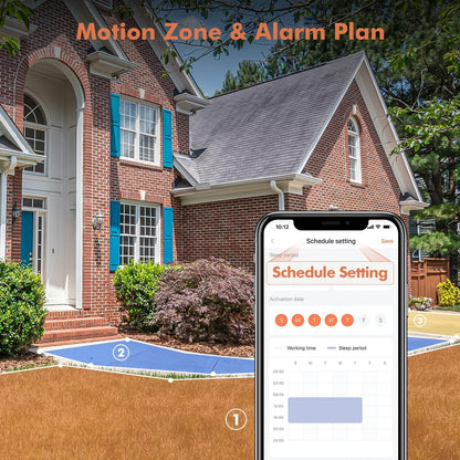 Dzees Upgrade Solar Camera Security Outdoor Wireless, Wireless Outdoor Security Cameras with Solar Panel, 1080P Color Night Vision, Spotlight/Alarm, AI Detection, 2-Way Talk, IP66 Waterproof