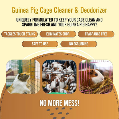 Riverside Essentials 32oz Guinea Pig Cage Cleaner & Deodorizer Spray - Safe & Effective Odor Eliminator for Small Animal Cages - Non-Toxic & Pet Safe Friendly Formula - Made in the USA