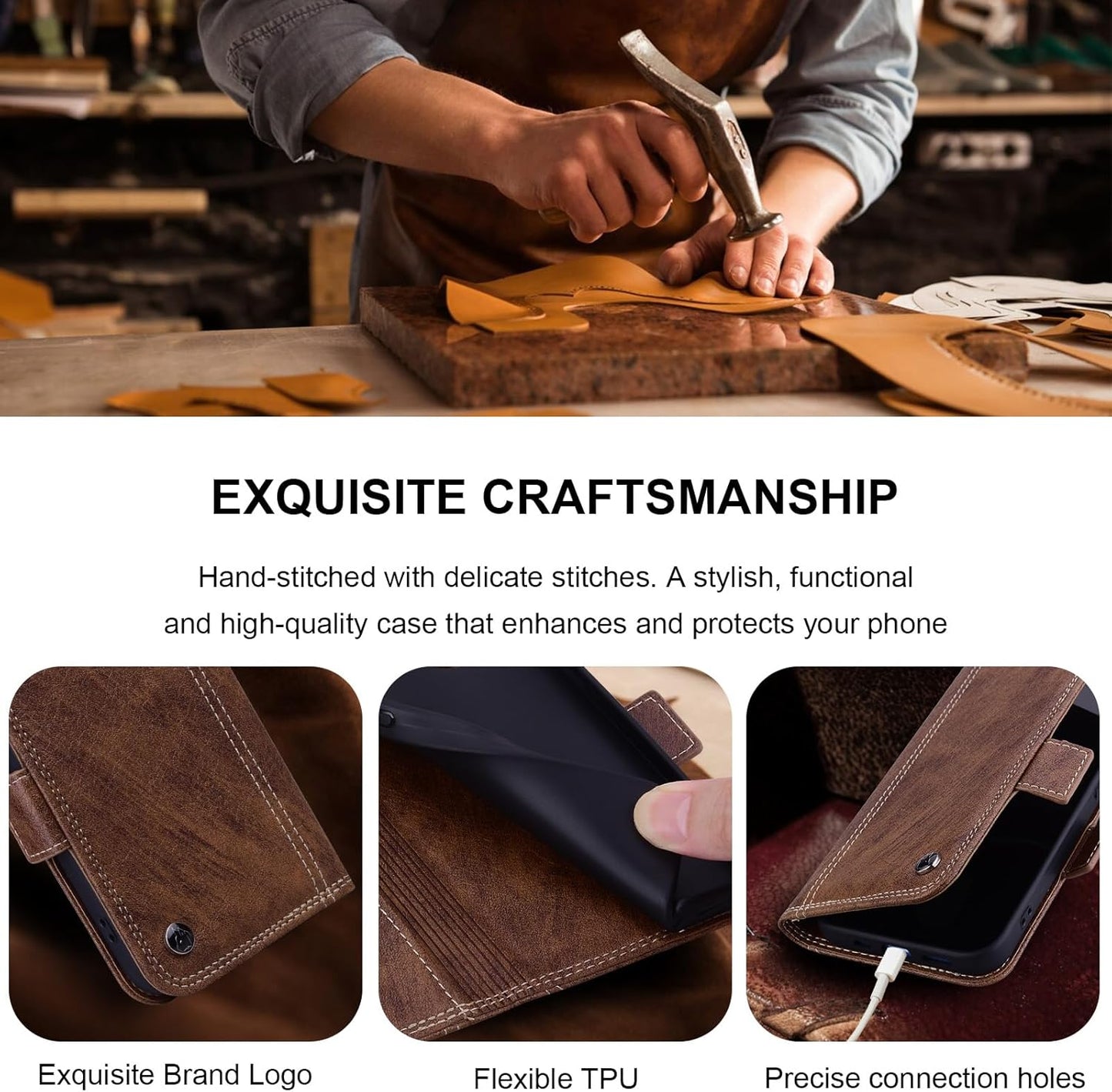 Wallet Case for iPhone 12 Pro Max 6.7 inch with Card Holder, Premium PU Leather Shockproof Protective Phone Cover, Flip Folio Case iPhone 12 Pro Max Case, 12 pro max case with Stand Feature - Brown