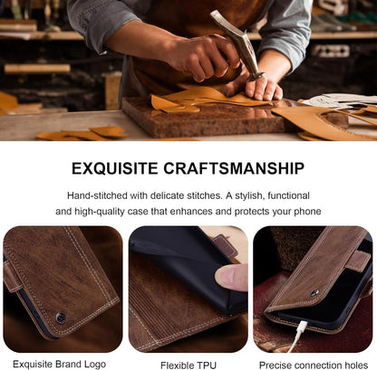 Wallet Case for iPhone 12 Pro Max 6.7 inch with Card Holder, Premium PU Leather Shockproof Protective Phone Cover, Flip Folio Case iPhone 12 Pro Max Case, 12 pro max case with Stand Feature - Brown