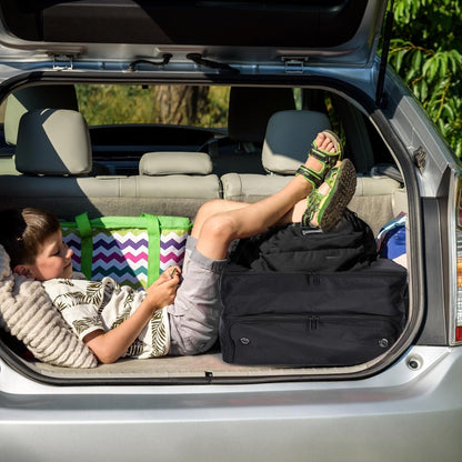 2 Layer Trunk Organizer, Waterproof Golf Locker With Separate Ventilated Compartment for 2 Pair Shoes, Durable Storage for Balls, Tees, Clothes, Gloves, Accessories, Golf Gifts