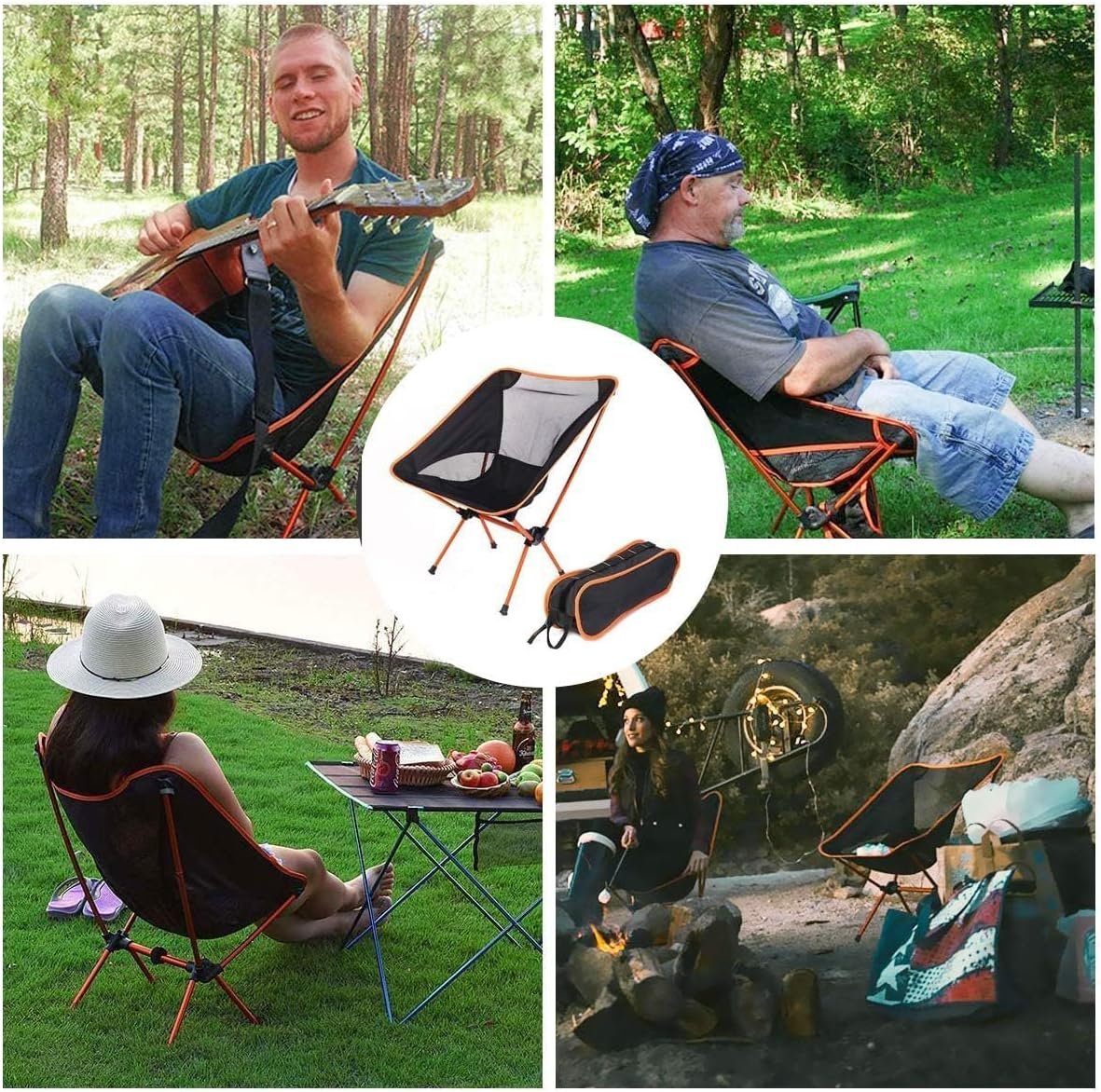 BBTEQEKN Lightweight Portable Folding Camping Chairs, 2 Pack Lawn Chairs, Portable Camping Folding Chair for Camping Hiking Beach Lawn Picnic Travel, Outdoor Chairs