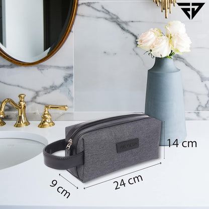 Fur Jaden Travel Toiletry Kits Essentials Bag for Men and Women Shaving Kit Organiser Make Up and Gadget Pouch Hygiene Bag, Grey, S, Travel Toiletry Kits Essentials Bag