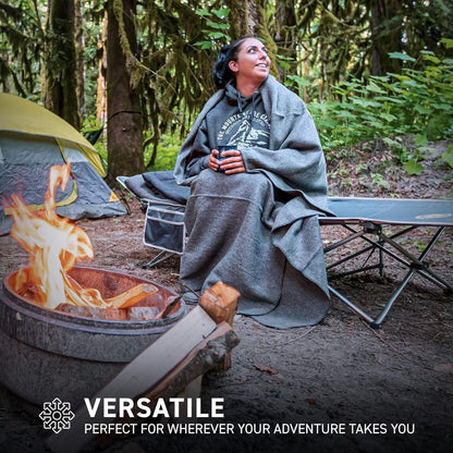72HRS Wool Blanket, Washable, Durable, Warm, Lock Stitching, 2.0 lbs, 51” x 80”, Autumn, Winter, Survival Kit, Emergency, Recreational Use (50% Wool, 1 Pack)