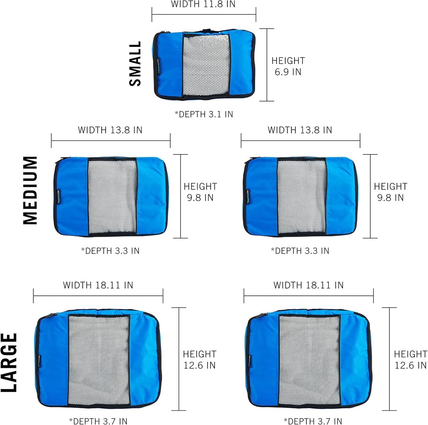 TravelWise Luggage Packing Organization Cubes 5 Pack