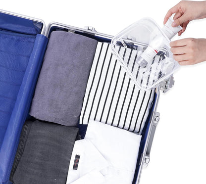 Clear Travel Toiletry Bags with Zippers Portable Waterproof Travel Accessories Quart Size Toiletries Cosmetic Pouch Makeup Bags for Men and Women (2pcs White)