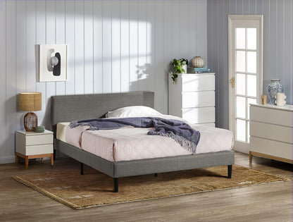 Zinus Liam Queen Bed Frame Platform / Bedroom Furniture/Dark Grey Fabric
