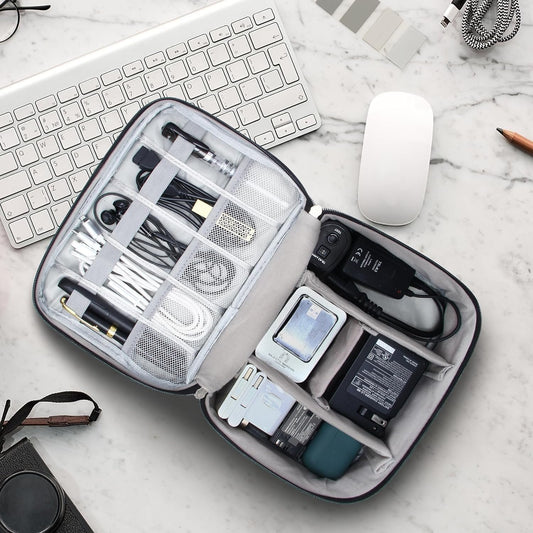 Electronic Organizer Travel Case, Small Travel Cord Organizer Case Portable Waterproof Cable Organizer Bag for Charger, Cord, USB, Power Bank, Earphone