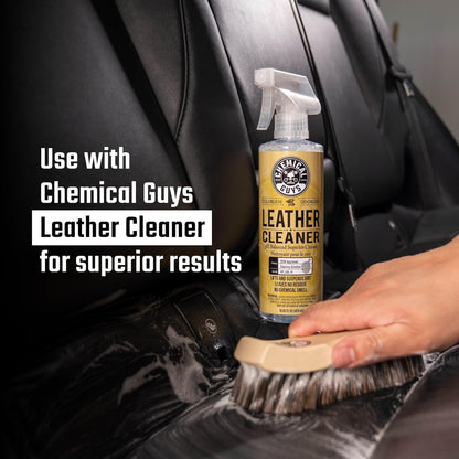 Chemical Guys ACC_S95 Long Bristle Horse Hair Leather Cleaning Brush for Car Interiors, Furniture, Sneakers, Boots, and More (Works on Natural, Synthetic, Pleather, Faux Leather and More)