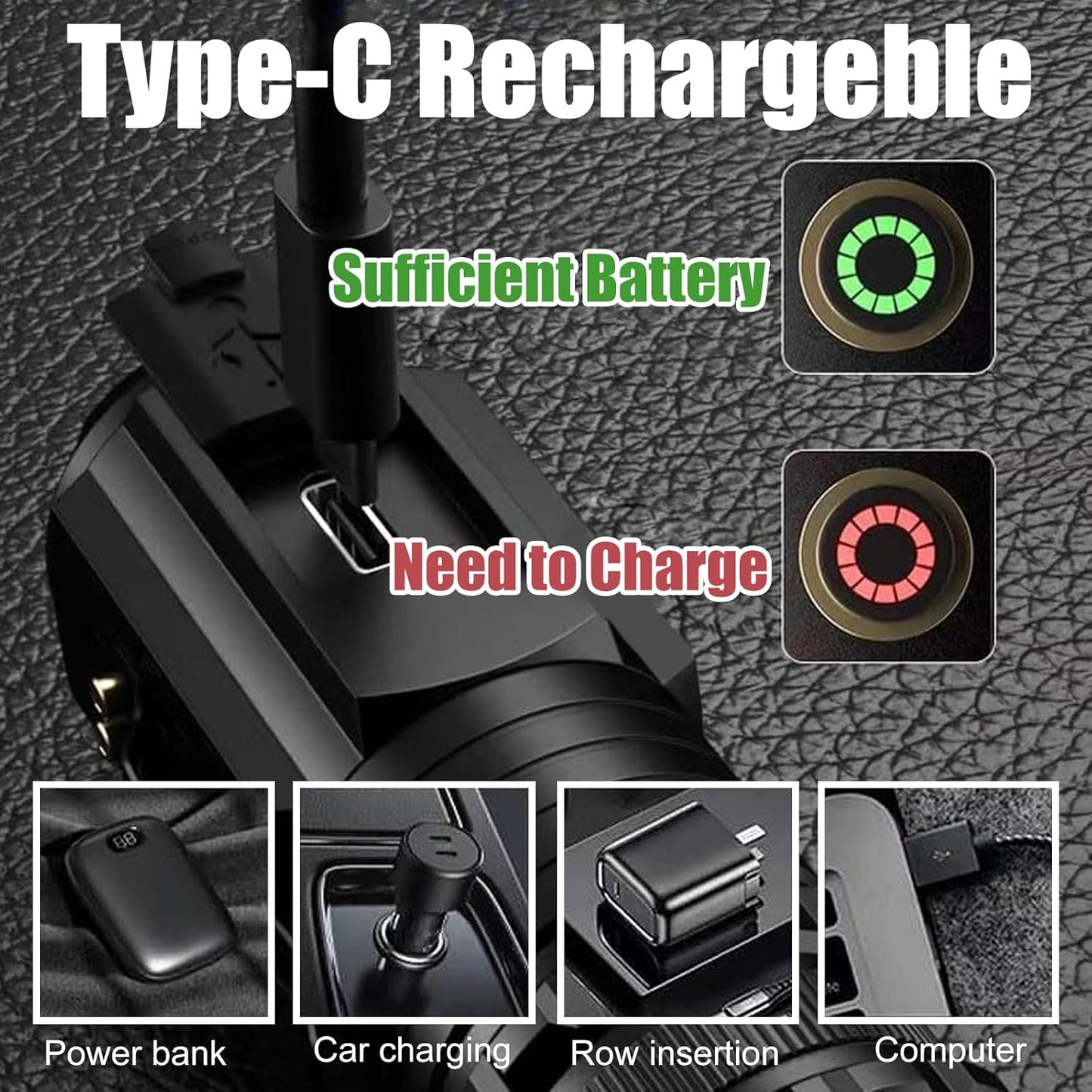 Magnetic Rechargeable Flashlight,Bonlaer USB C Rechargeable Small LED Flashlight with Clip,IPX6 Waterproof Tactical Pocket Flashlights for Hiking,Camping,Emergency