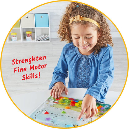 Learning Resources Multicolour Sensory Toy - Shapes & Colours - Improves Hand-Eye Coordination & Fine Motor Skills - Includes 1 Pad, 24 Shapes, 8 Activity Cards & Guide - Ages 3+