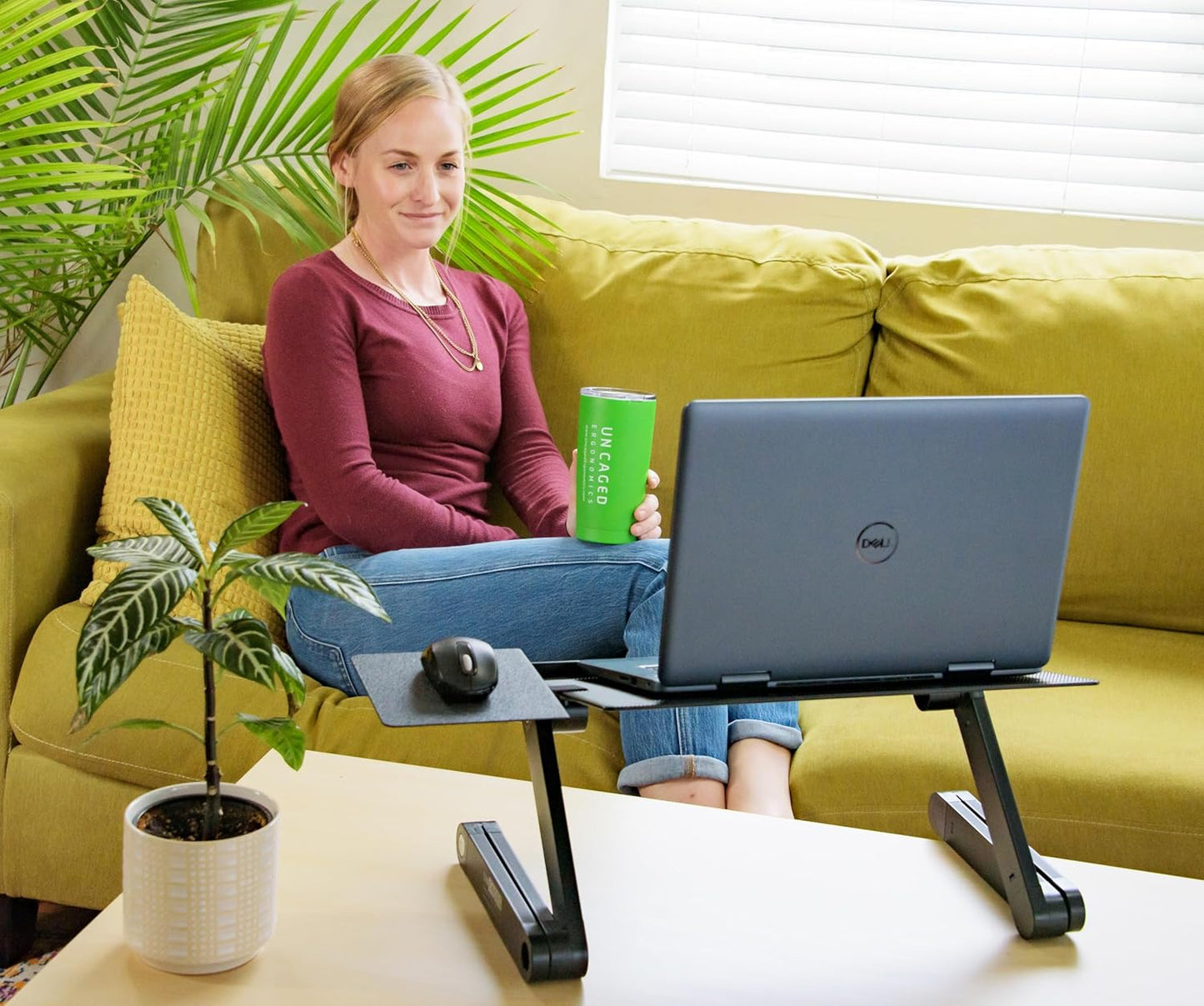 WorkEZ Best Adjustable Laptop Stand for Desk, Portable Laptop Stand Adjustable Height, Foldable Cooling Computer Stand Laptop Riser for Desk, Black