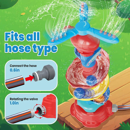 Skirfy Water Sprinkler for Kids,3 in 1 Helicopter Toy for Boys Girls,Dog Water Toys,Catch Ball Game,Outdoor Play Summer Pool Party,Outside Toys,Lawn Backyard,Garden Game Toy for Kids Ages 3 4 5 6 7 8