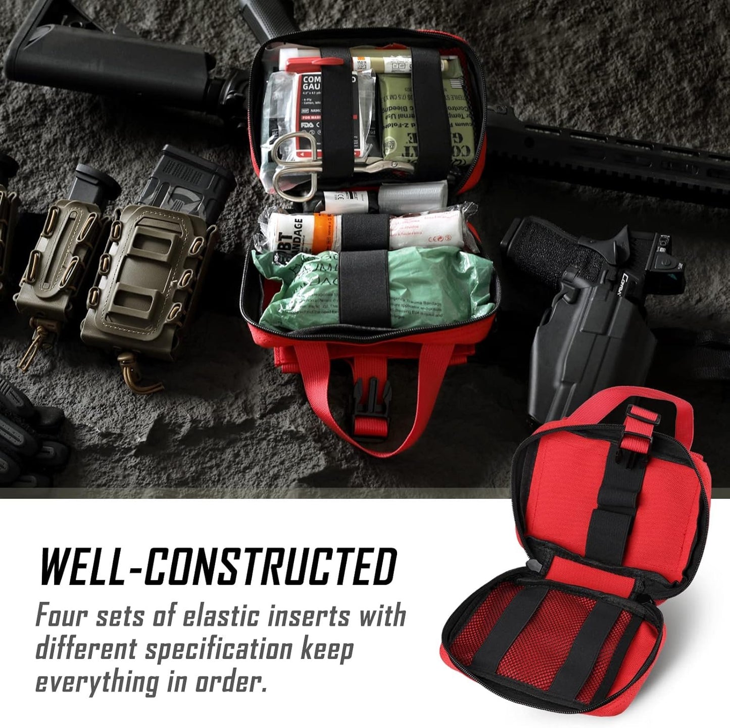 LIVANS Tactical EMT Pouch, Rip Away Molle Medical Pouches IFAK Tear-Away First Aid Kit Emergency Survival Bag for Travel Outdoor Hiking