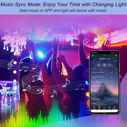 LED Remote Replacement with Controller, Bluetooth RGB LED Controller Set with APP/Music Sync Only Compatible with 12V 10mm RGB LED Lights Strip (12V/36W Power Adapter Included)