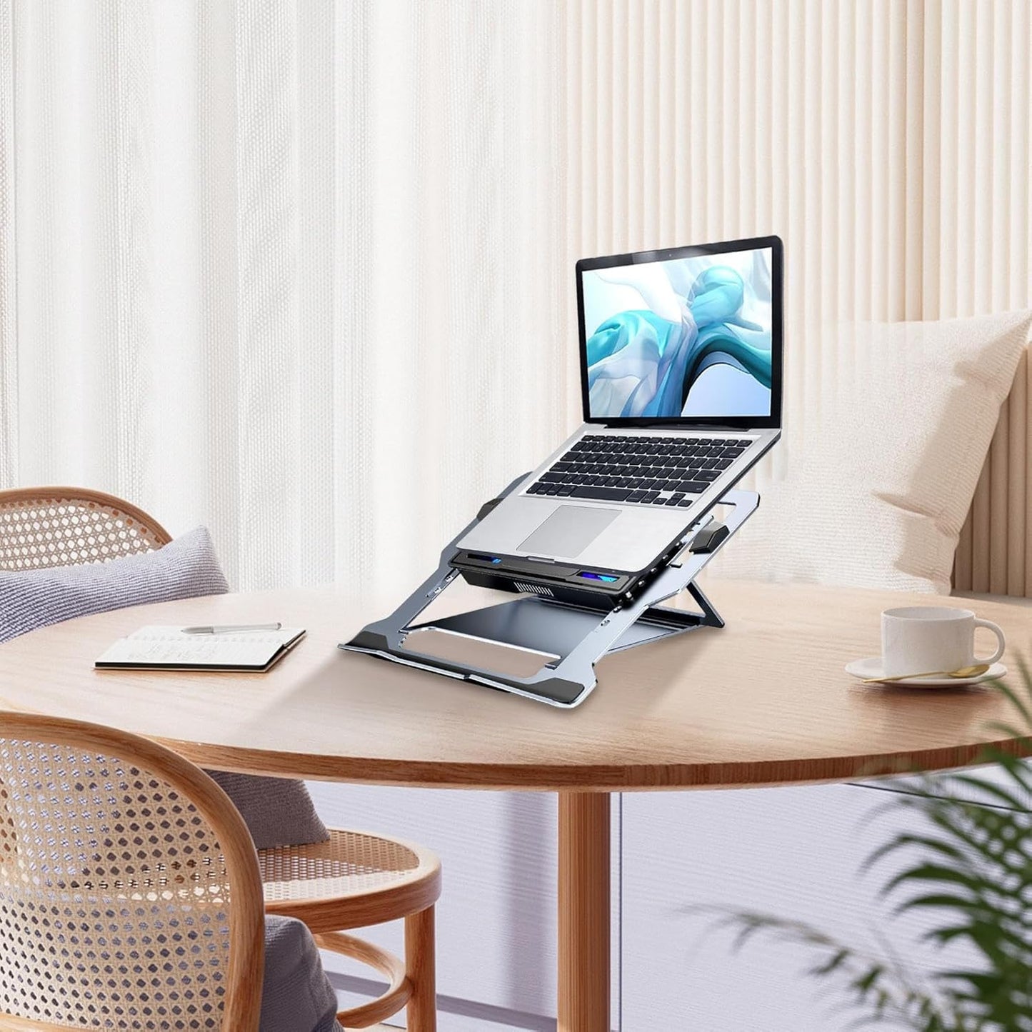 Laptop Cooling Stand,Quiet Laptop Cooling Pad Height Adjustable | Rechargeable Cooler Ergonomic Notebook Support Tabletop Riser for Boyfriend, Girlfriend