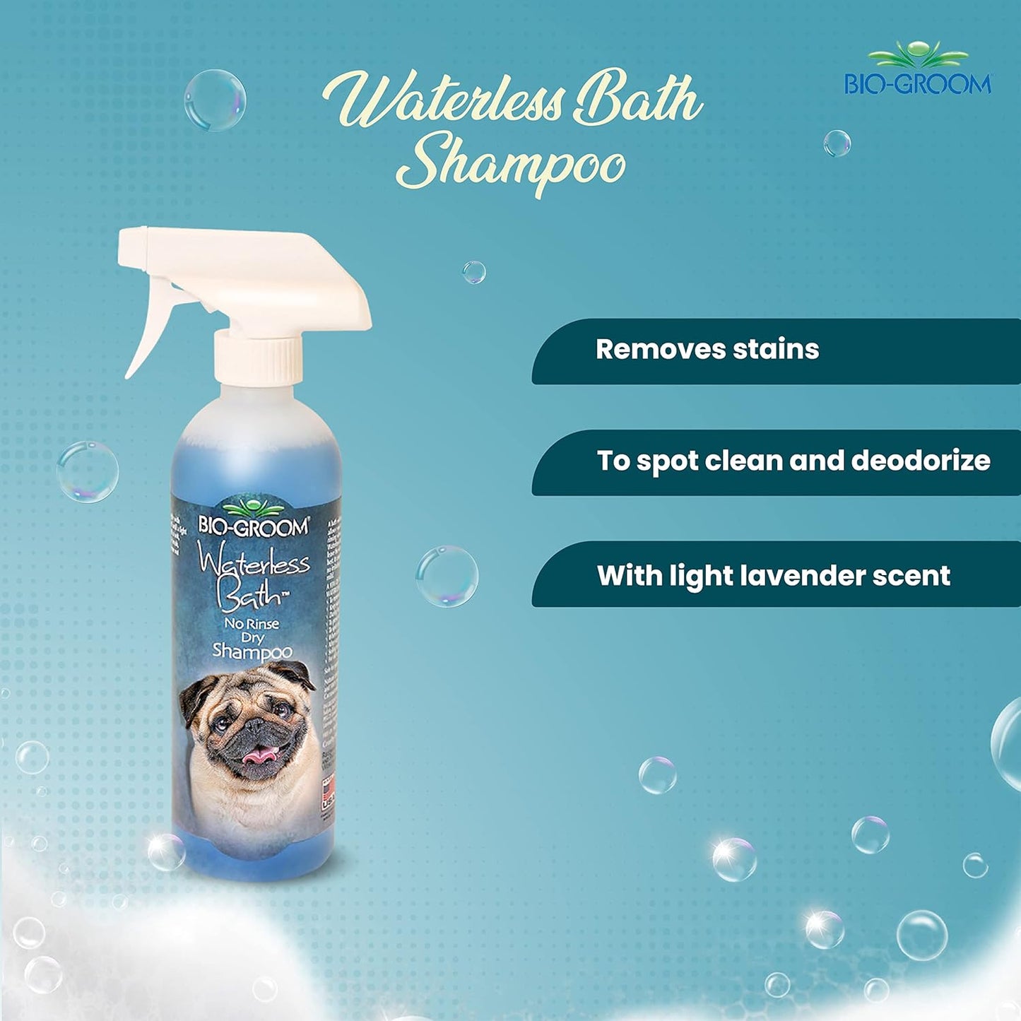 Bio-groom Waterless Bath No Rinse Shampoo 473ml, 16-Ounce