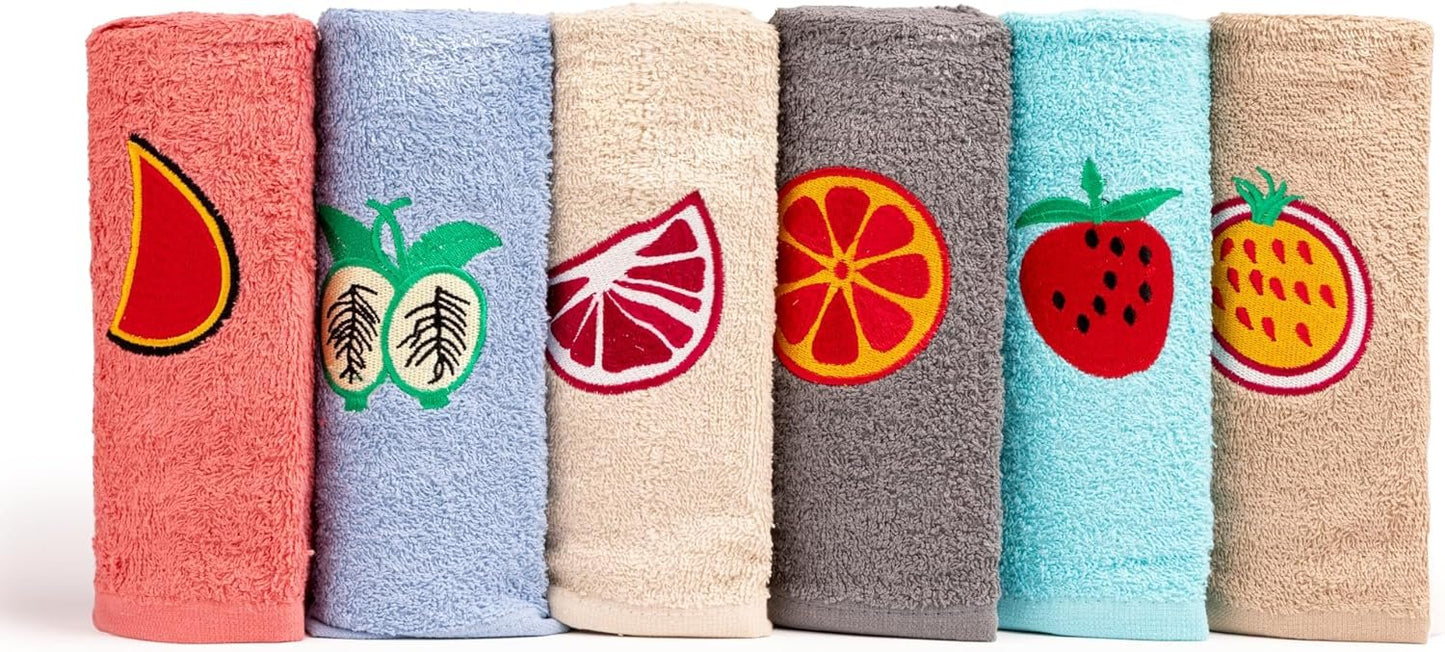 BOSKIMO Premium Cotton Kitchen Tea Towels - Set of 6 Absorbent Terry and Microfibre Tea Towels - High Quality Dish Towels - Made in Portugal