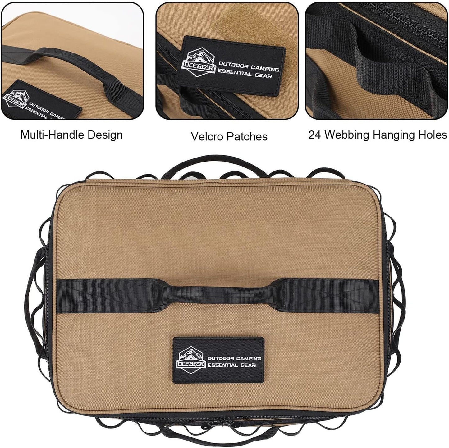SEPWIK Tactical Camping Storage Bag Outdoor Utility Tote Bag Cookware Carry Bag Multifunctional Tool Storage Bag Trunk Organizer for Travel, Hiking, Picnic, Trekking, RV