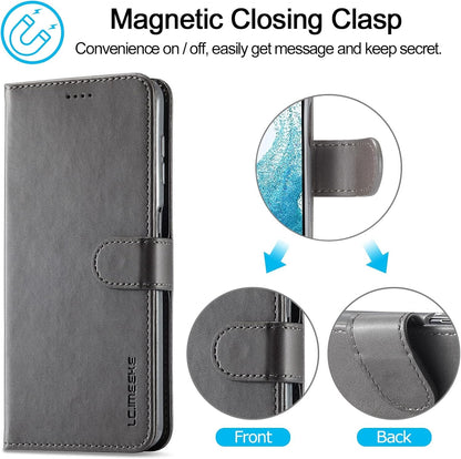 WAURZ Cover for Samsung Galaxy A54 5G, Case Cover Leather Book Wallet with Magnetic Card Holder Stand Protection Flip PU Leather Shockproof Case Cover for Samsung Galaxy A54 5G, Grey