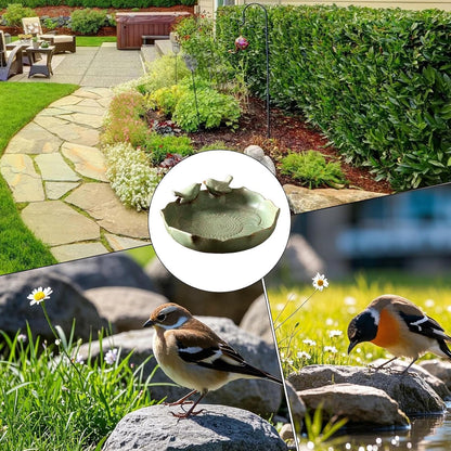 Vasca per uccelli in ceramica da 25,4 cm, ciotola multifunzionale per uccelli da giardino, con contenitore per irrigazione pappagalli, decorazione per terrazza, balcone e prato