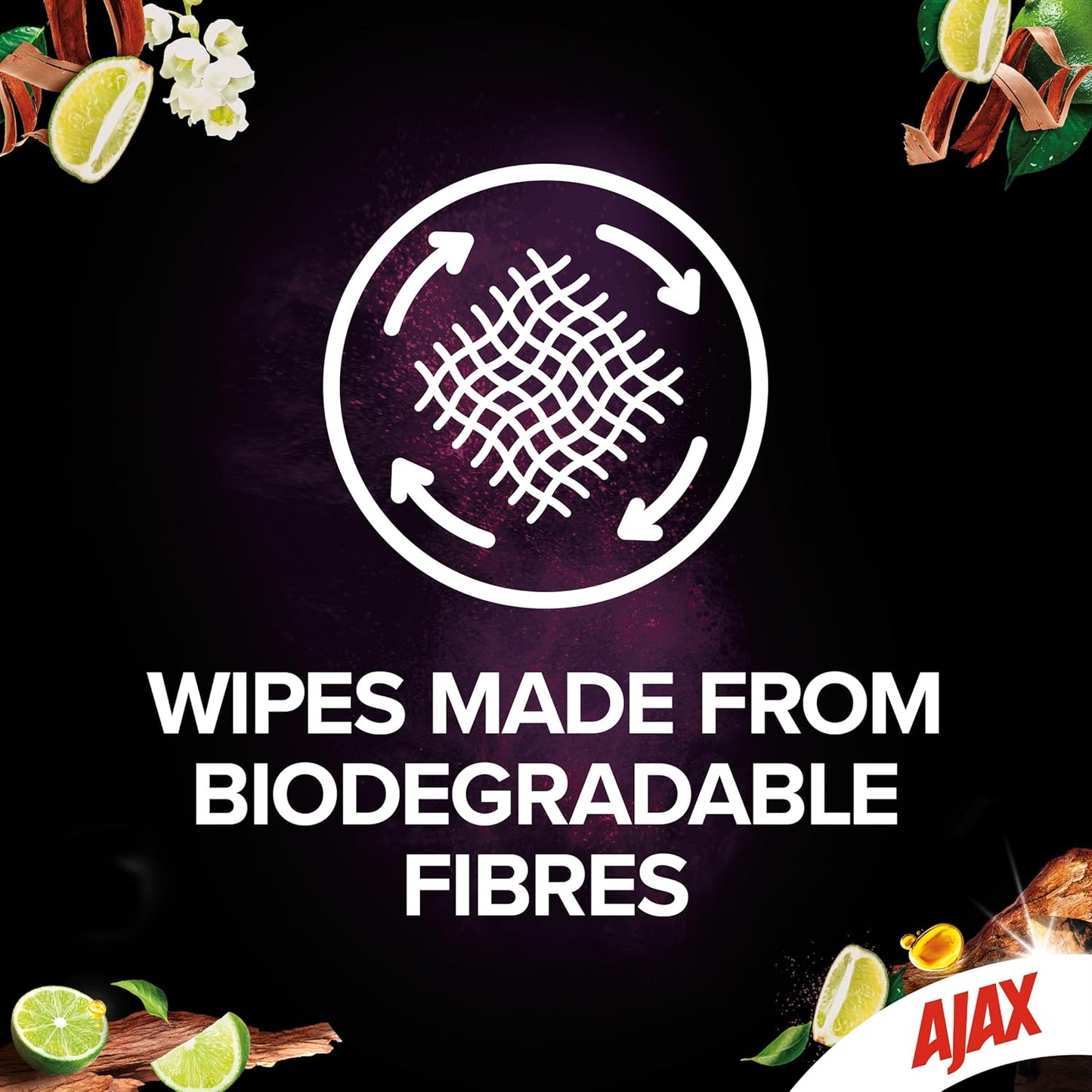 Ajax Luxury Home Multipurpose Cleaning Wipes Crisp Lime & Sandalwood 110 Pack