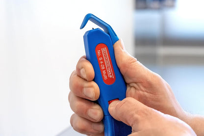 WEICON Cable Stripper No. S 4-28 Multi | High Safety | Universal Stripping Tool with Adjustable Cutting Depth | For Round Cables | Working Range 4-28 mm Ã˜ | TÃœV | red | blue | 100% Made in Germany