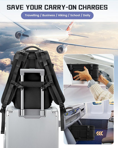 Pakembl Large Travel Backpack Vacuum Backpack for Women Men Laptop Backpack Carry On Backpack Casual Backpack Waterproof Backpack for 14/15.6/17inch Laptop with Shoes Compartment