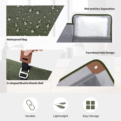 Toiletry Bag for Men, Travel Essentials Travel Toiletry Bag, Water-Resistant Compact Bathroom Roll Organizer for Hygiene, Shaving kit, Gifts for Men, 5.Army Green(Polyster), Fashion