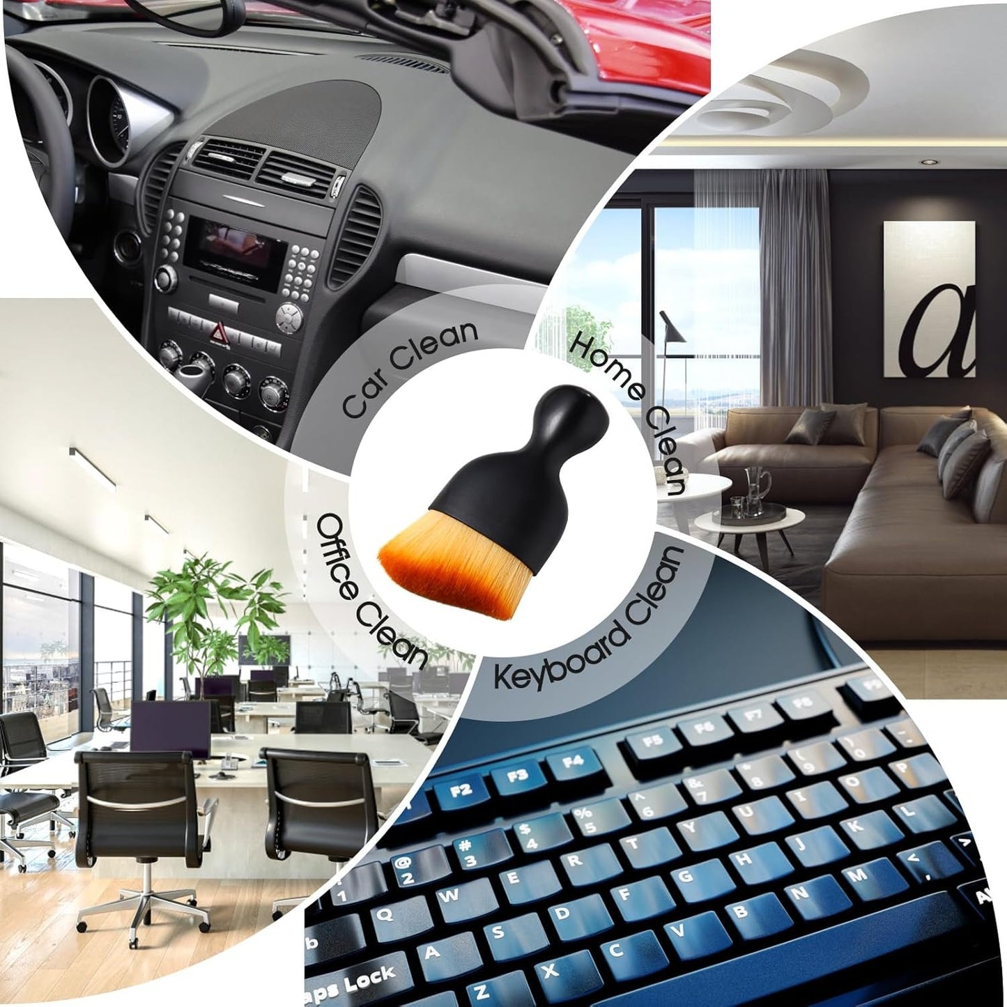 3 PCS Car Interior Detail Dust Brush,Soft Car Interior Detailing Kit Tools,Dash Duster Brush for Auto,Truck,SUV,RV Interior Cleaning