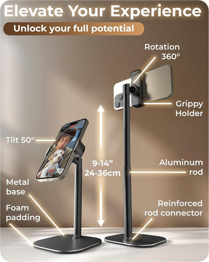 Cooper ChatStand, Height Adjustable Cell Phone Stand for Desk | Cell Phone Holder Stand Office Home, Desk Phone Stand for Recording, iPhone Stand Desk Accessories Women, iPhone Holder