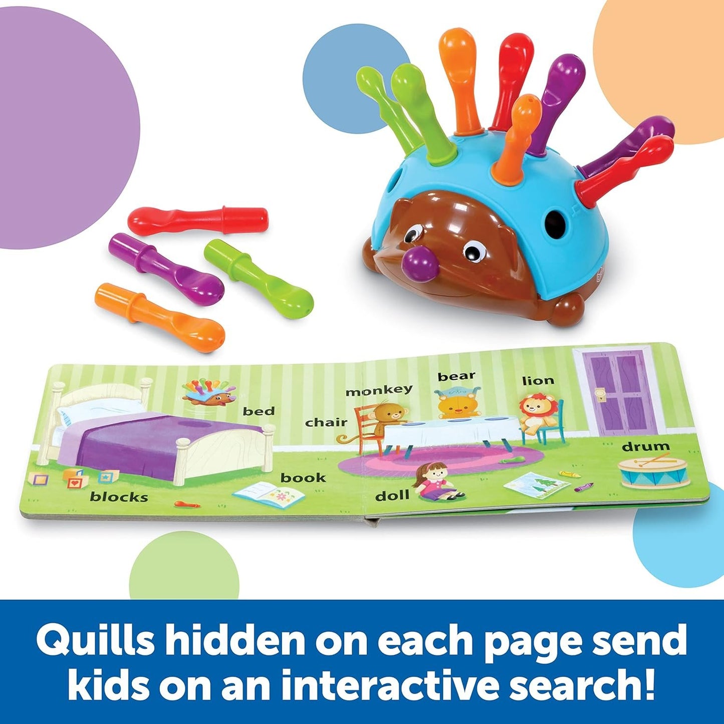 Learning Resources LER9123 Spike Hedgehog First Words, Book Set Top, Toys, Fun, Preschool Fine Motor Skills, Toddler Activity, 15 Pieces, Age 18 Months+