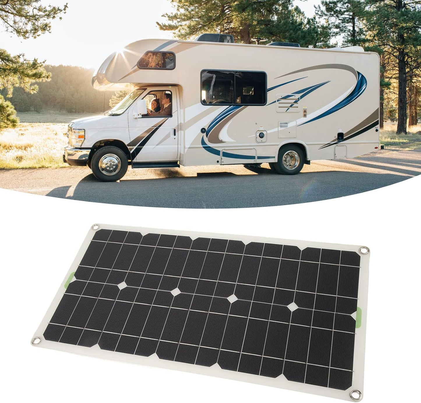 Solar Panel Kit, 250W Portable Monocrystalline Solar Panel with 30A Controller, Dual USB Interface for RV Home Camping, Outdoor Solar Panel System, Emergency Power Supply