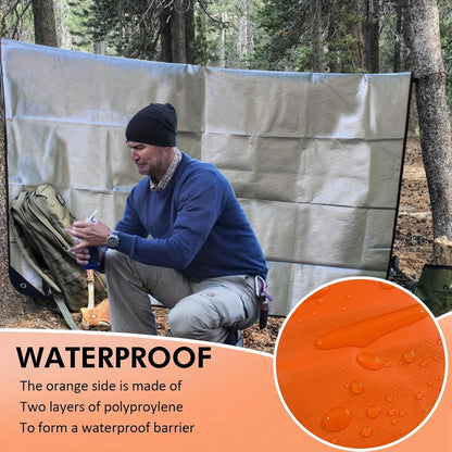 LeadCon 2 Pack Upgrade Survival Blanket – Insulated Thermal Reflective Tarp - 60" x 82". All-Weather, Reusable Emergency Blanket for Car or Camping, Orange