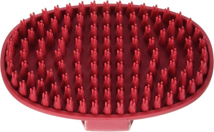Le Salon Essentials Rubber Grooming Brush with Loop Handle, Red, one size