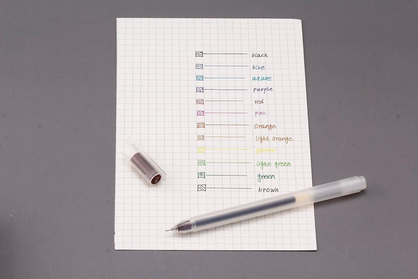 OBE WISEUS Color Gel Ink Pens for Writing,0.38mm Ballpoint,Office & School Stationery Supplies Pens,Minimalistic Japanese Style,12 Count(230-12BS)