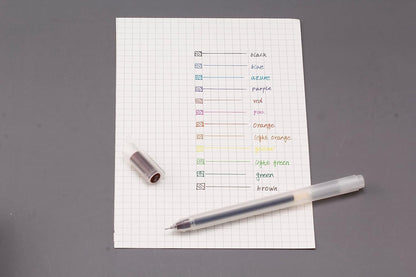 OBE WISEUS Color Gel Ink Pens for Writing,0.38mm Ballpoint,Office & School Stationery Supplies Pens,Minimalistic Japanese Style,12 Count(230-12BS)