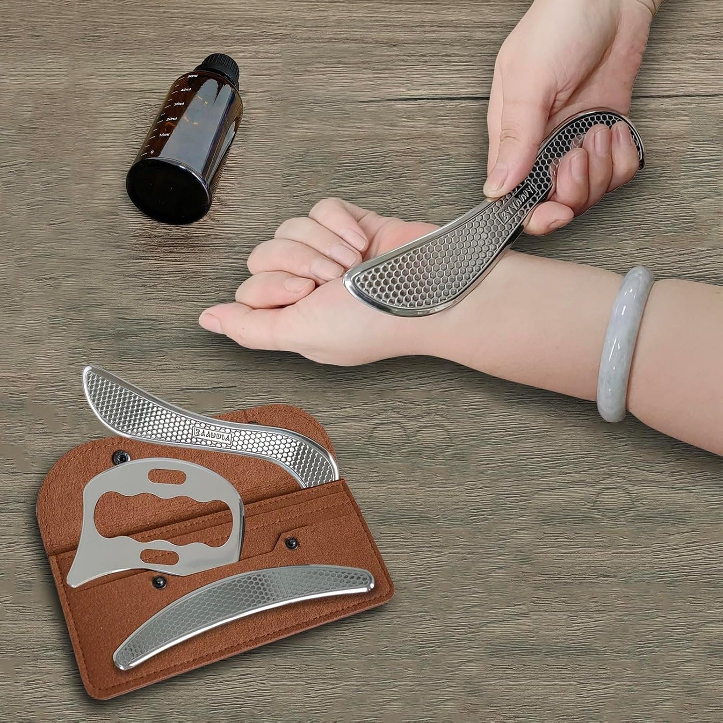 BYYDDIY 3 in 1 Stainless Steel Muscle Scraper Tools Set,Scraping Massage Tools for Physical Therapy & GuaSha Massage Scraper Tool